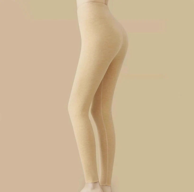 Women's winter warm leggings in cashmere and velvet blend, high waist slim fit trousers