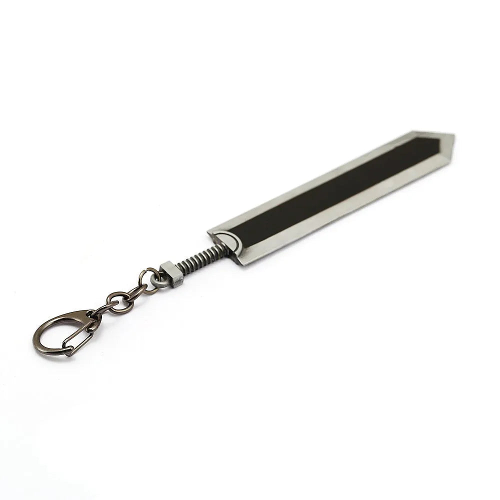 Sword Wind Legend black zinc alloy keychain pendant measuring 2.0x12 cm on a plain background