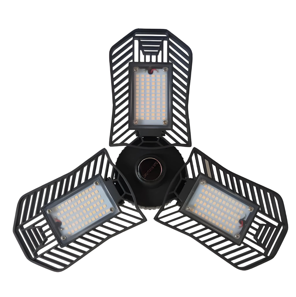 Waterproof industrial foldable aluminium garage lamp with high lumen LED output