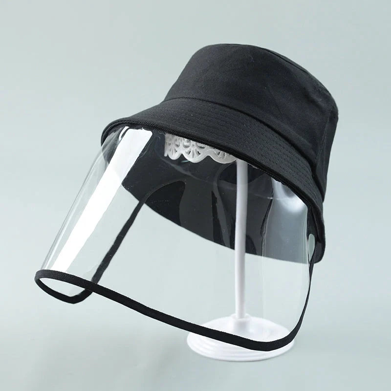 Transparent PVC protective hat for children with dustproof and anti-spitting design