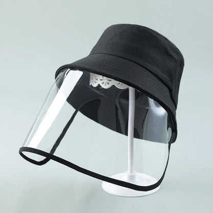 Transparent PVC protective hat for children with dustproof and anti-spitting design