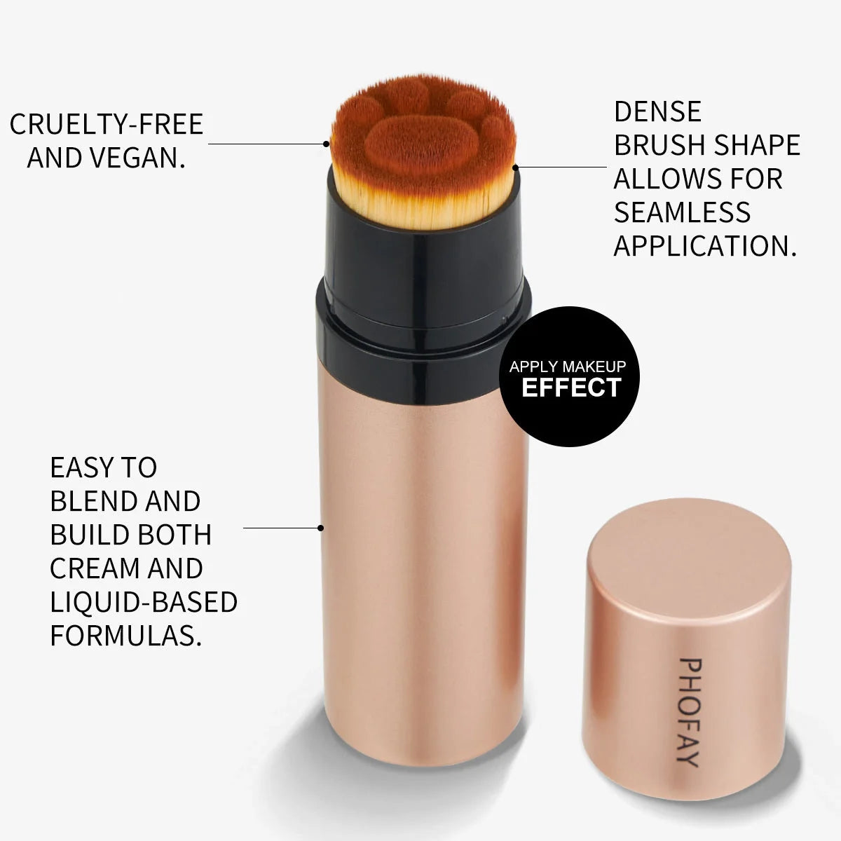 PHOFAY Shaping Contour Stick with removable brush for precise makeup application