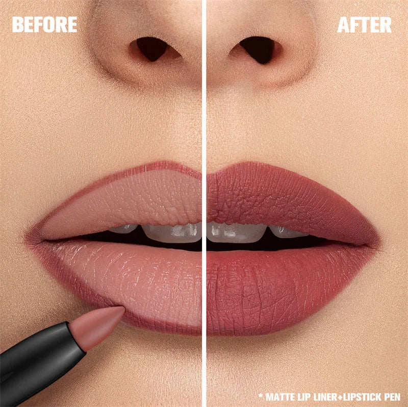 PHOFAY MATTE LIP LINER LIPSTICK PEN with silky matte finish for precise lip definition