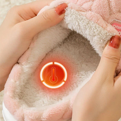 Cozy Non-Slip Plush House Slippers for Men and Women in a variety of fashionable colors with thick, non-slip soles and soft, plush lining for maximum comfort and traction.