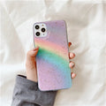 Rainbow gradient striped TPU phone case for iPhone models