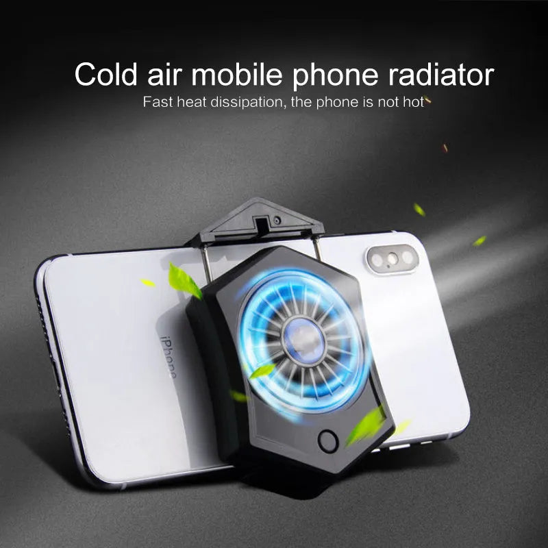 Black and white mobile phone radiator cooling fan with USB interface for game consoles