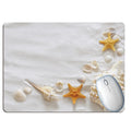 Beach holiday themed mouse pad with wishing bottle design on rubber surface