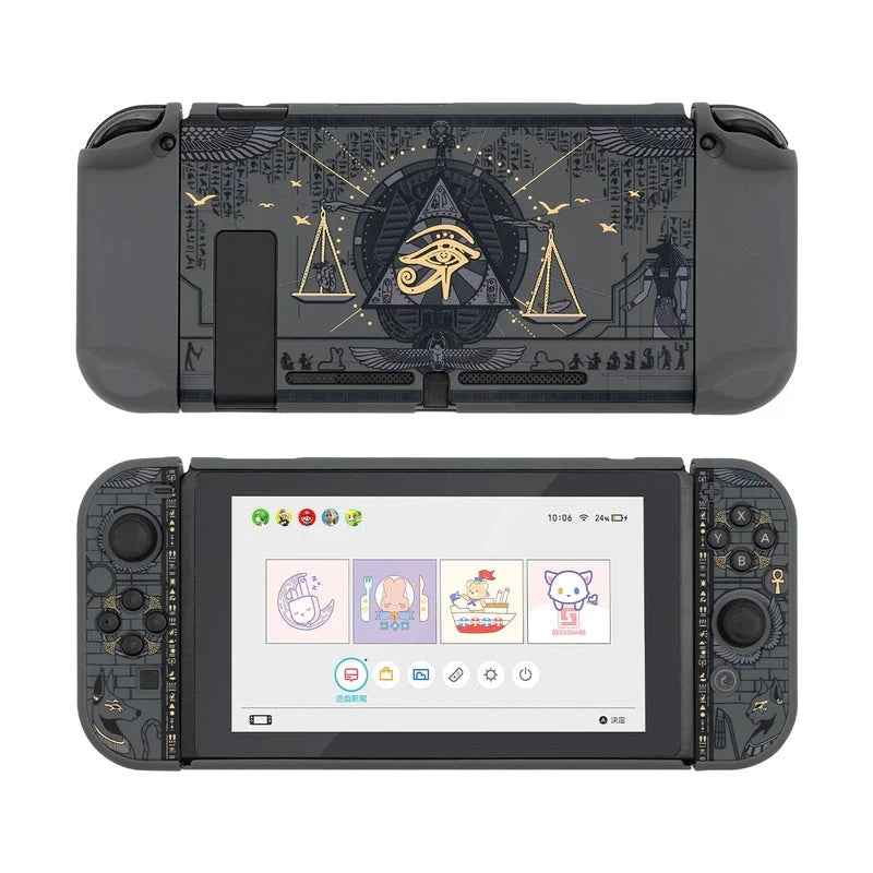 Mysterious Egypt themed protective shell for Nintendo Switch with back grip
