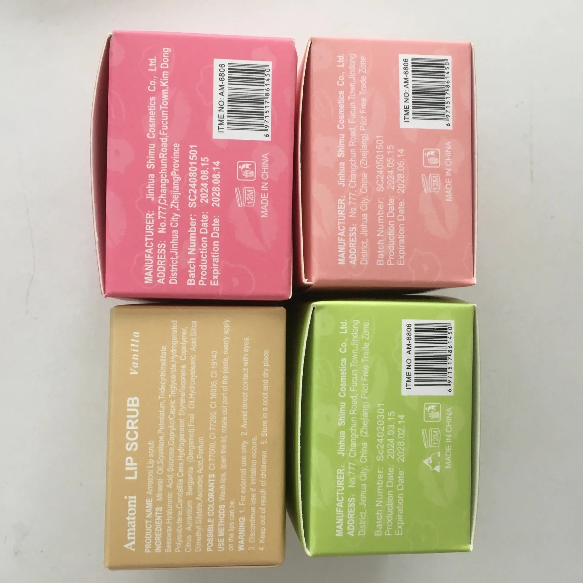 Amatoni lip scrub cream tube in fruit flavours for exfoliating and moisturising dry lips