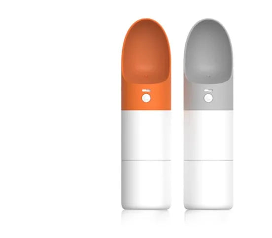 White Moestar rocket-shaped pet drinking cup with grey accents and 270ml capacity