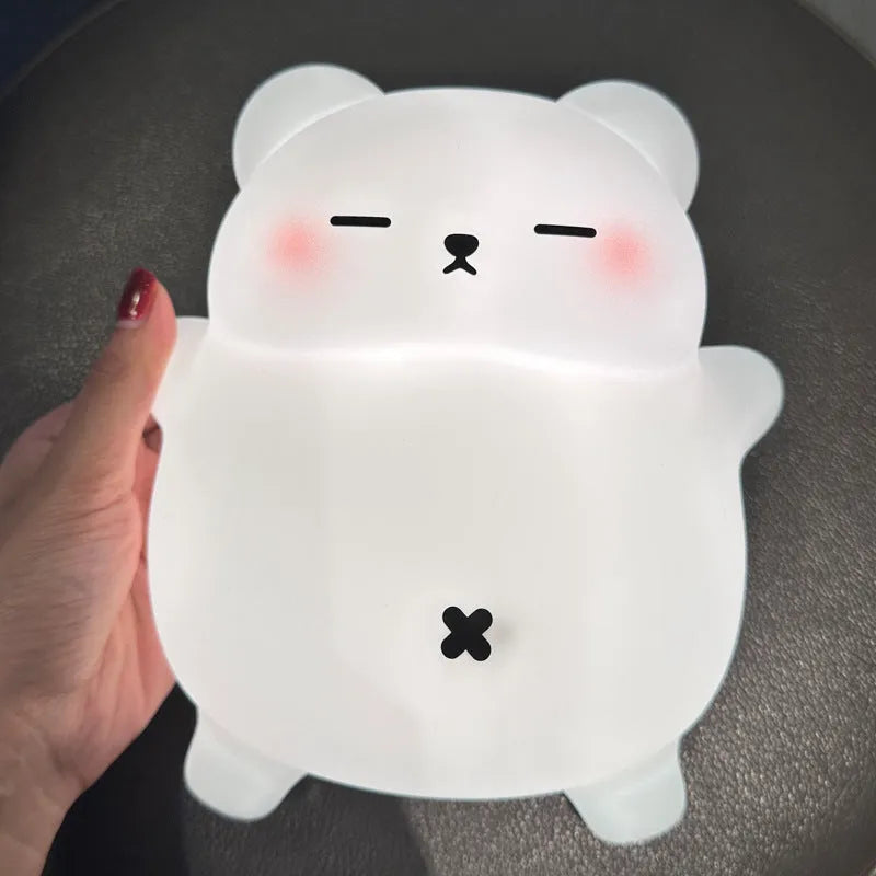Mengshe Xiong Bao small silicone night lamp in snoring bear cartoon design with sleeping light