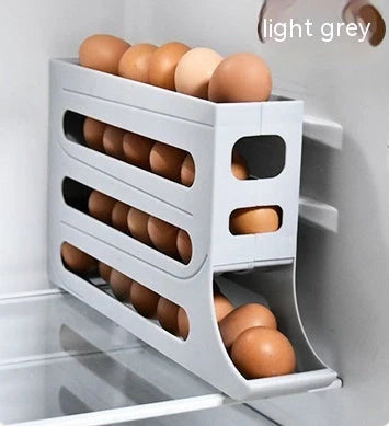 4-layer automatic egg roller for refrigerator side door, holds 30 eggs