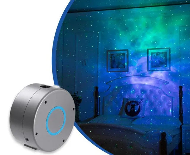 Grey starry sky projection lamp with laser and LED lighting for indoor events