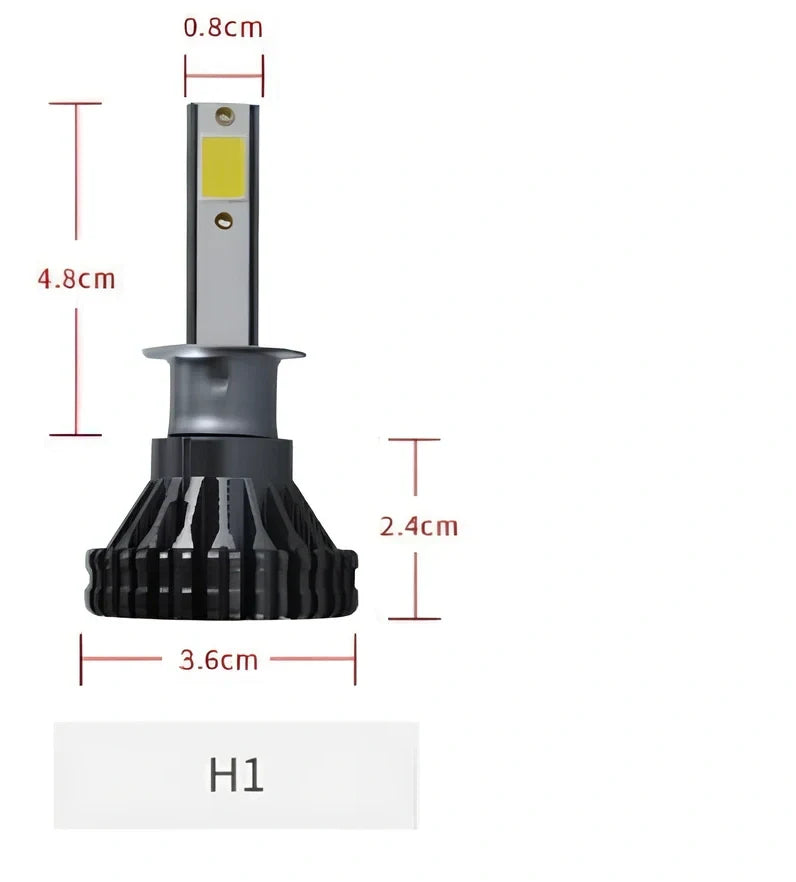 9005 HB3 LED automotive headlight with aluminium housing and heat dissipation fins