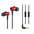 Piston wired in-ear headphones with 3.5mm plug in black, blue and red colour options