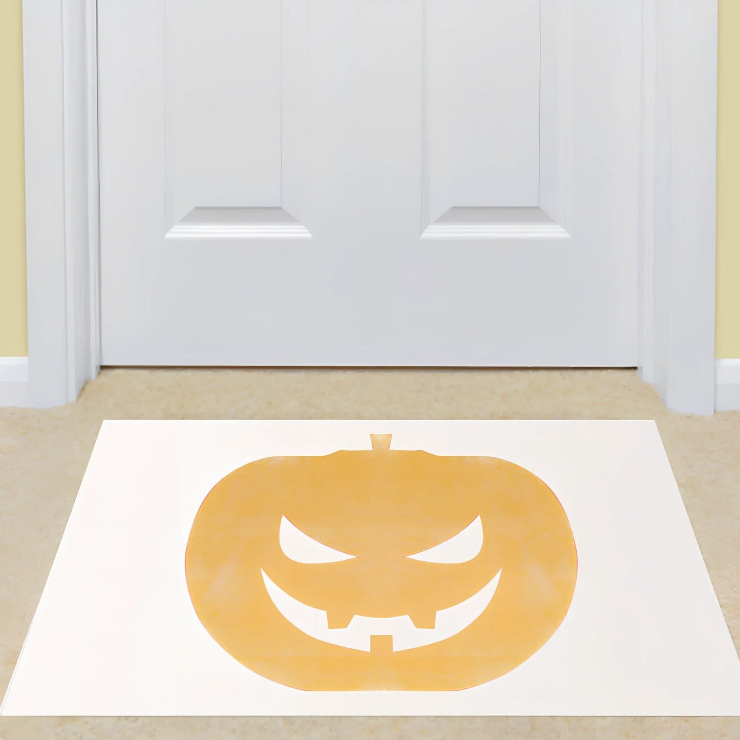 White rectangular PVC bath mat showing colour change effect when wet with moisture detection