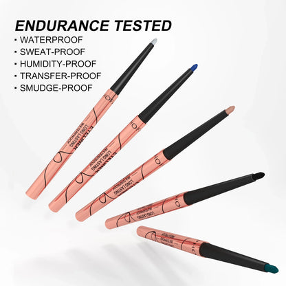 PHOFAY Waterproof Colorful Eyeliner Set with 8 vibrant shades for long-lasting, smudge-proof wear