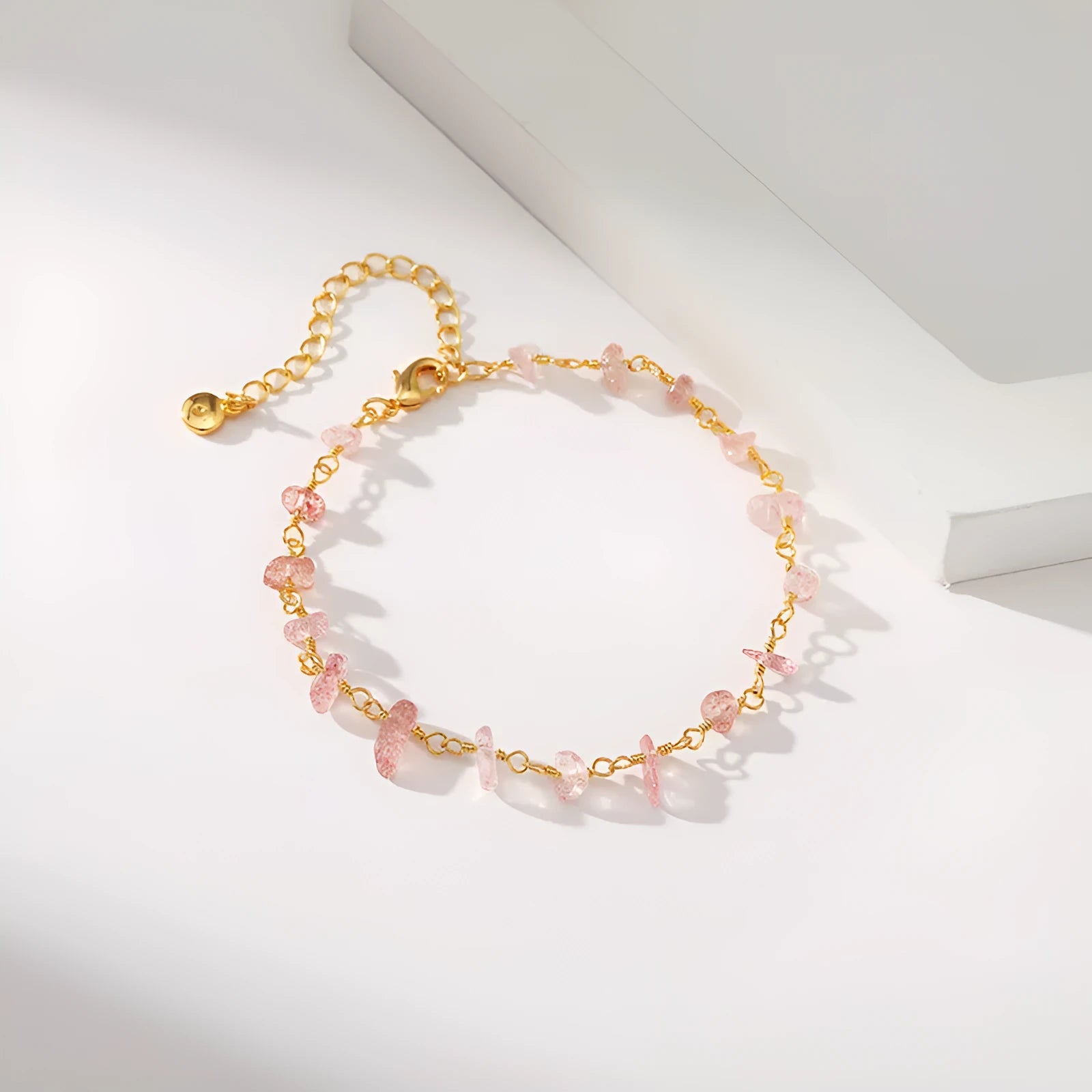 Women's geometric bracelet with irregular natural gravel turquoise stones in copper setting