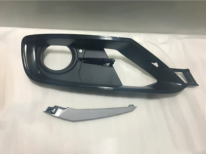 BMW 3 Series F30 black ABS front bumper ventilation grille with left right fog lamp covers and trims, 18cm wide enclosed design