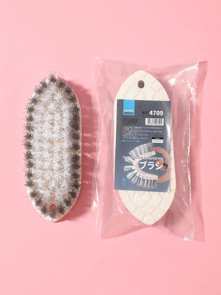 White flexible brush for cleaning bathroom tile grout lines, made of PP plastic, 15.5x5.8x4cm