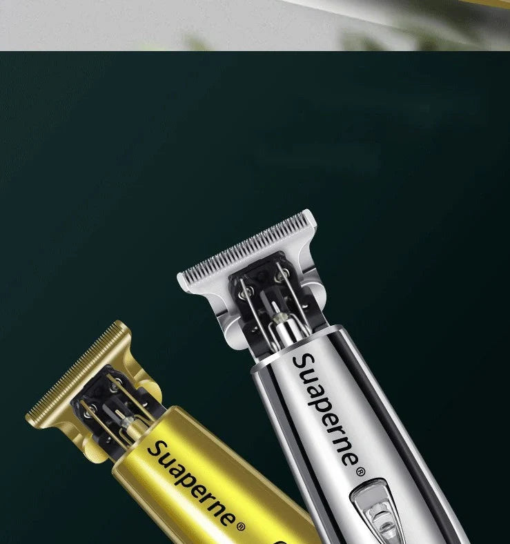 X7 hair clipper in gold colour showing size 10 blades and dual-mode power options
