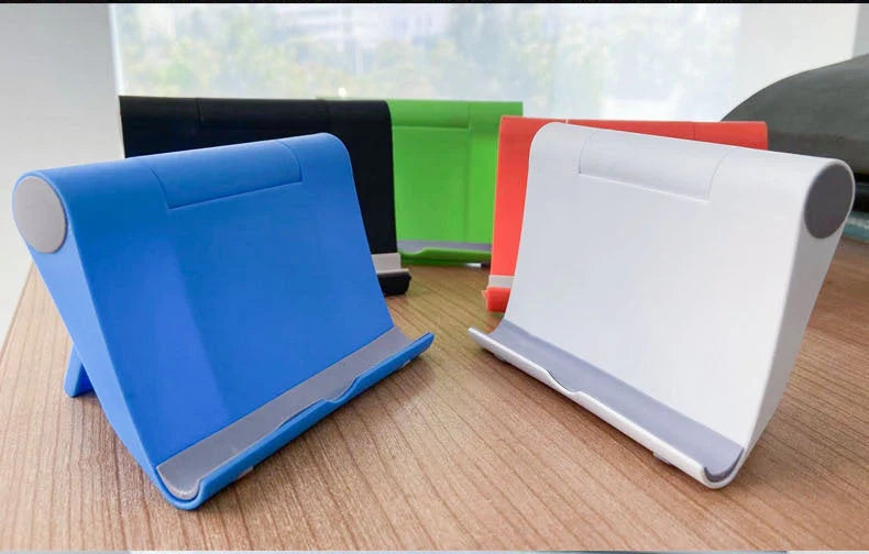 Adjustable PE folding mobile phone stand in various colors