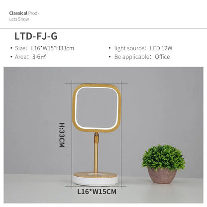 Wireless charging lamp with metal shade and LED lighting