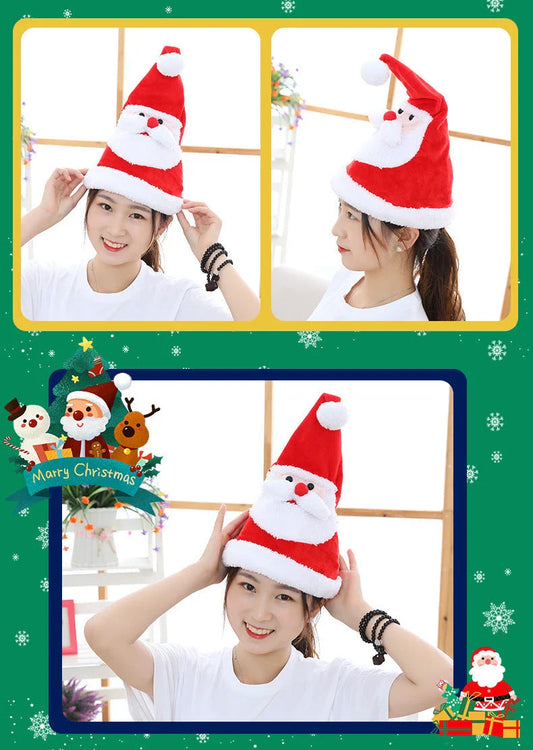 Electric Christmas Hat with colourful lights and song features, perfect for festive celebrations
