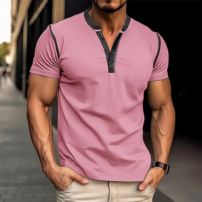Men's summer V-neck polo shirt in various colours