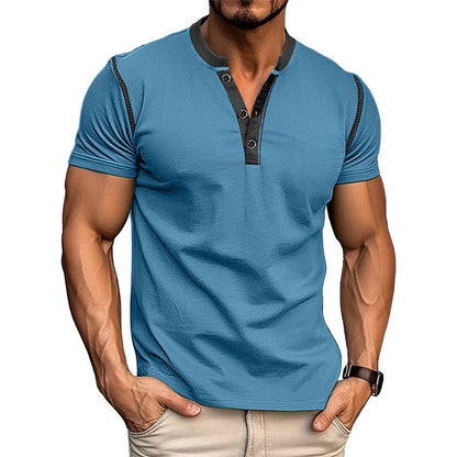 Men's summer V-neck polo shirt in various colours