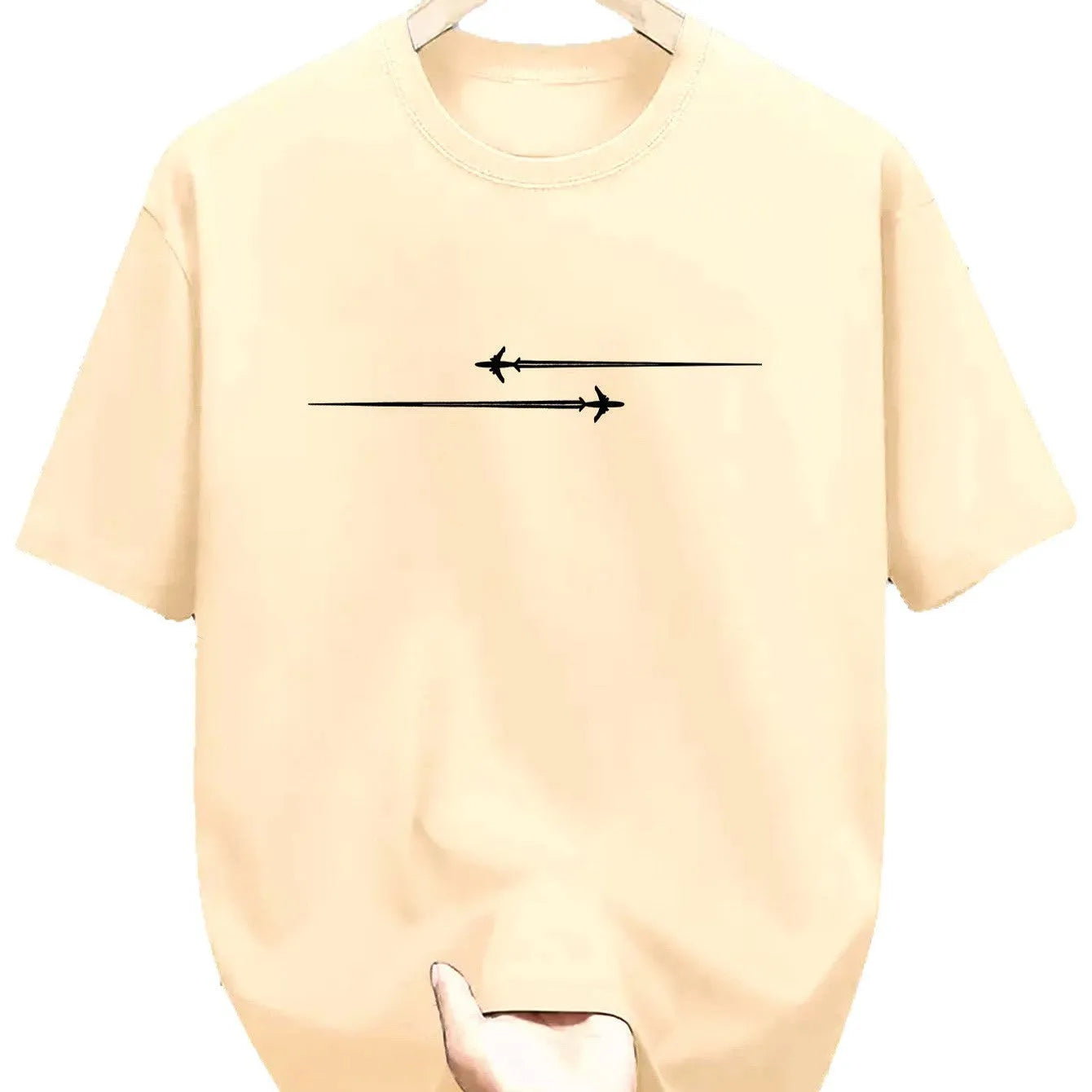 Dark gray sports t-shirt with printed cartoon pattern showing round neck and short sleeves