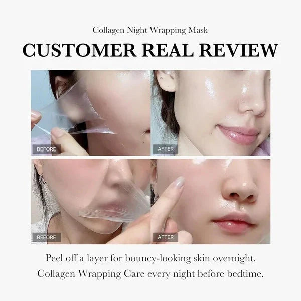 Collagen Night Mask with Tear-Off Design and Application Brush for Firmer, Younger-Looking Skin