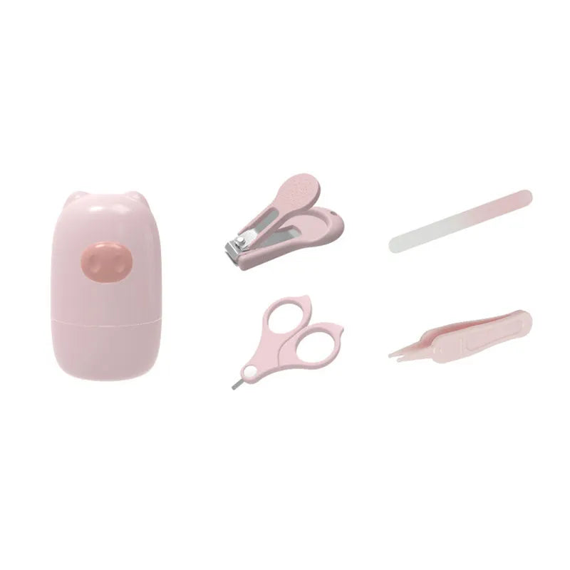 Baby nail clippers set with silicone safety cover in blue monkey design