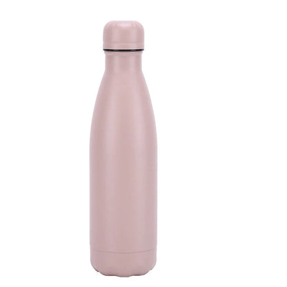 Insulated stainless steel water bottle with rubber painted surface in various colours