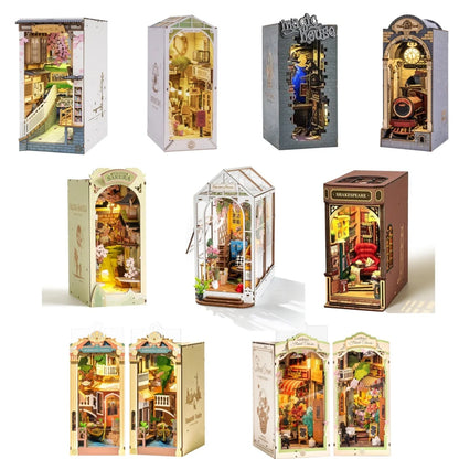 ROBOTIME Rolife DIY Book Nook Kit 3D Wooden Puzzle with LED Light for Bookshelf Decoration
