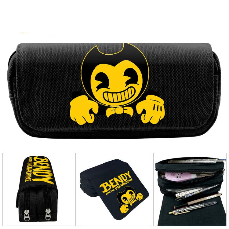 Canvas cartoon pencil case 20x9x6.5 cm student pen holder with colour options