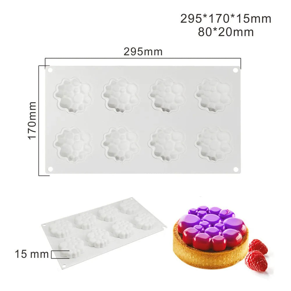 Round silicone cake mould with bubble tower pattern for baking and desserts
