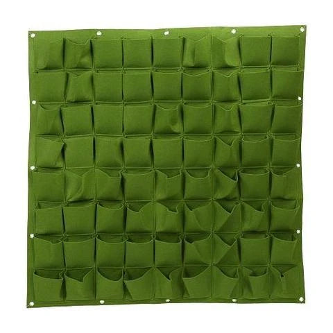 Wall mount hanging planting bags for vertical gardening in green and black
