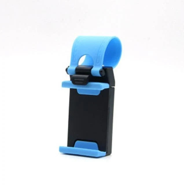 Universal steering wheel phone holder for hands-free navigation and calls