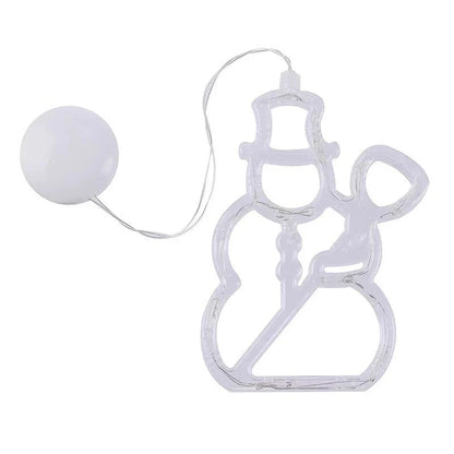 Festive LED Suction Cup Chandelier Lights with various holiday designs including snowmen, reindeer, and stars