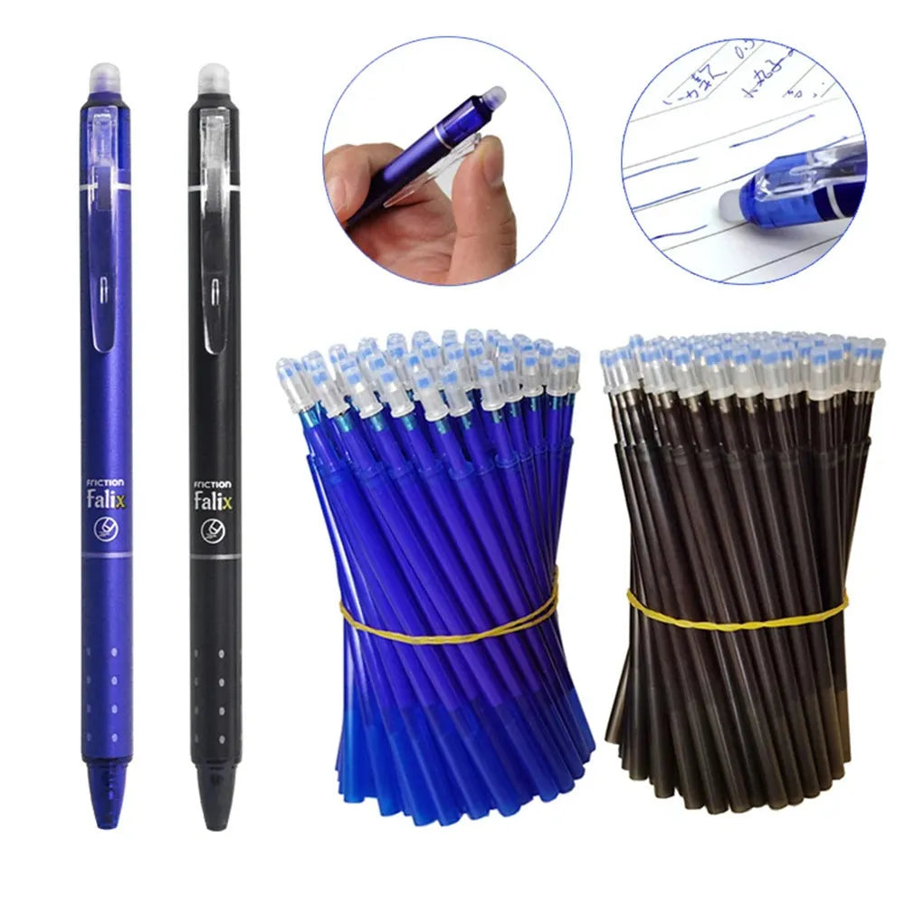 Hot Erasable Push Gel Pen with 0.5mm stainless steel nib for school use