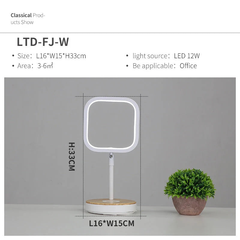 Wireless charging lamp with metal shade and LED lighting