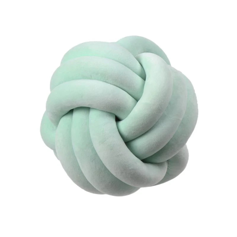 Knotted Plush Ball Design Round Throw Pillow in assorted colours and sizes