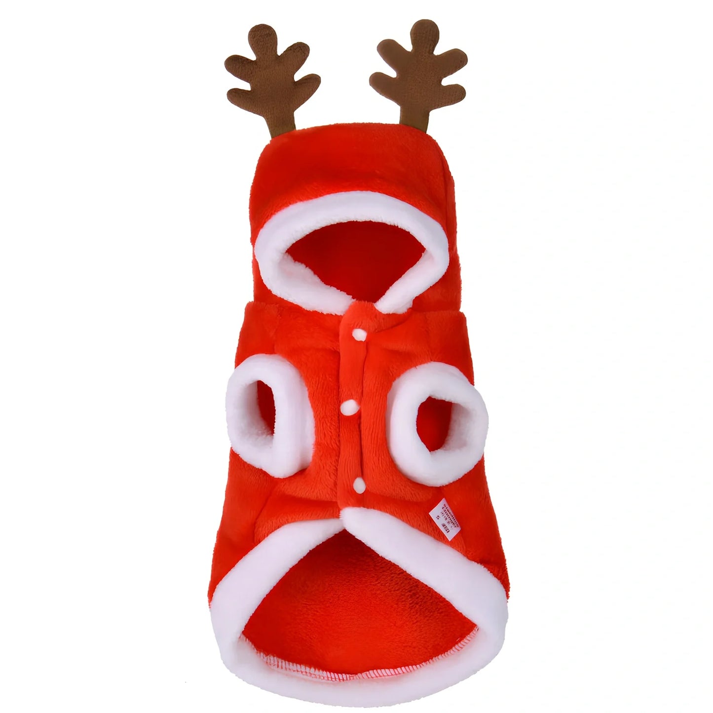 Red flannel Santa Christmas costume for small dogs, XS size with 28 cm chest and 20 cm back measurements