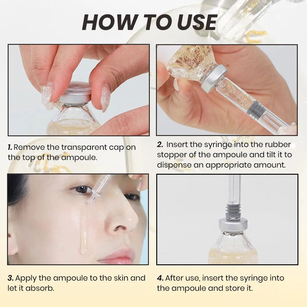 Collagen Polypeptide Ampoule Needle Solution 30ml glass bottle with dropper on white background