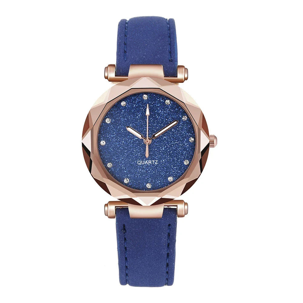 Stylish starry wristwatch with a variety of color options, featuring a sleek design and premium materials.