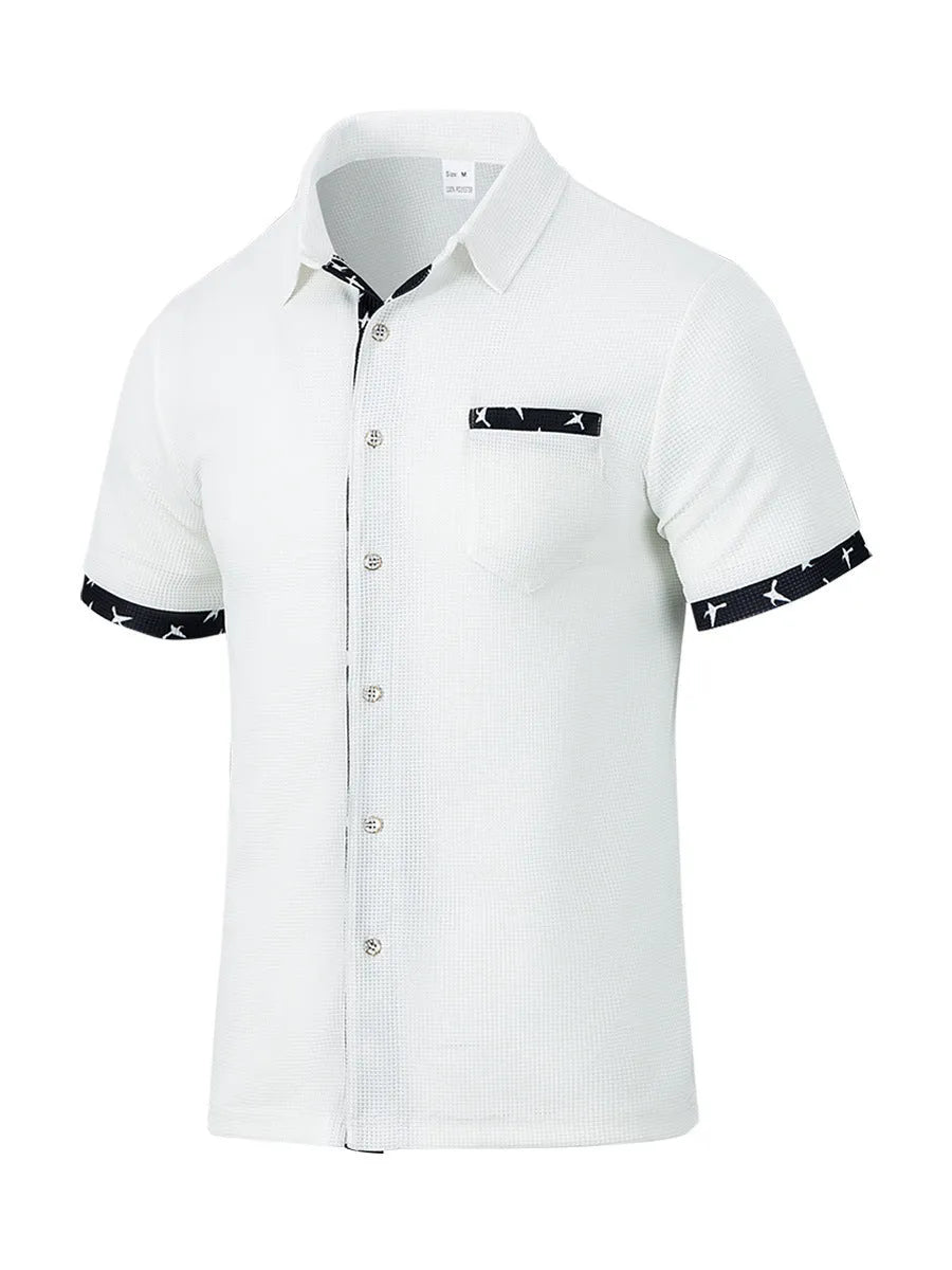 Men's loose casual floral print t-shirt cardigan in light gray, polyester fibre, S to 3XL sizes, leisure wear