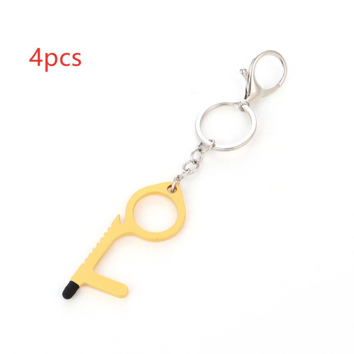 Alloy protective door opener keychain in various colours, 7.9cm in size