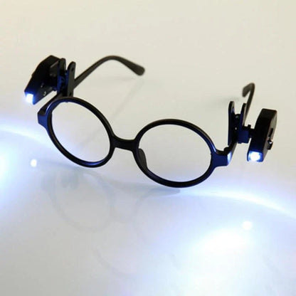 Adjustable Mini LED Flashlight Glasses Clip Light with 360-degree rotation