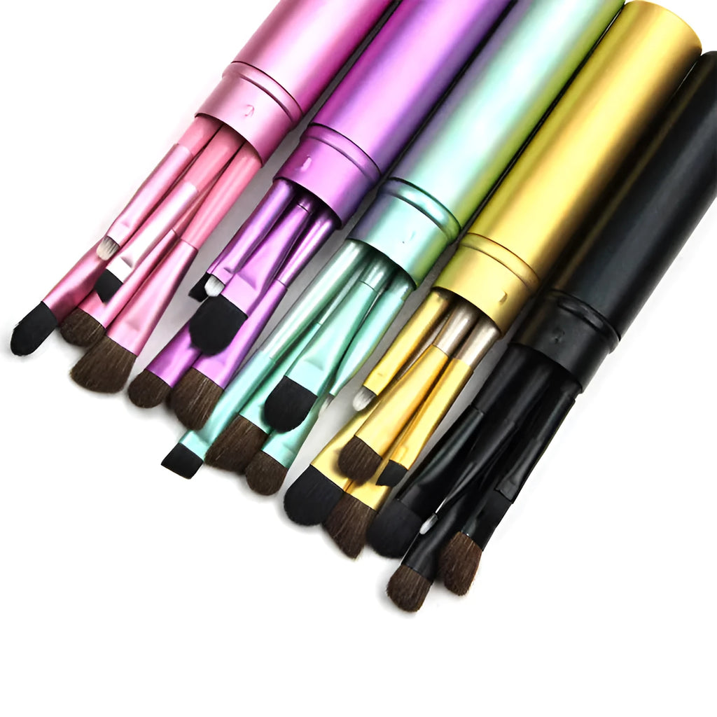 Soft synthetic fibre makeup brush in multiple colours for powder blush foundation application